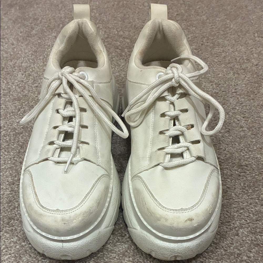BAMBOO White Chunky Platform Sneakers
